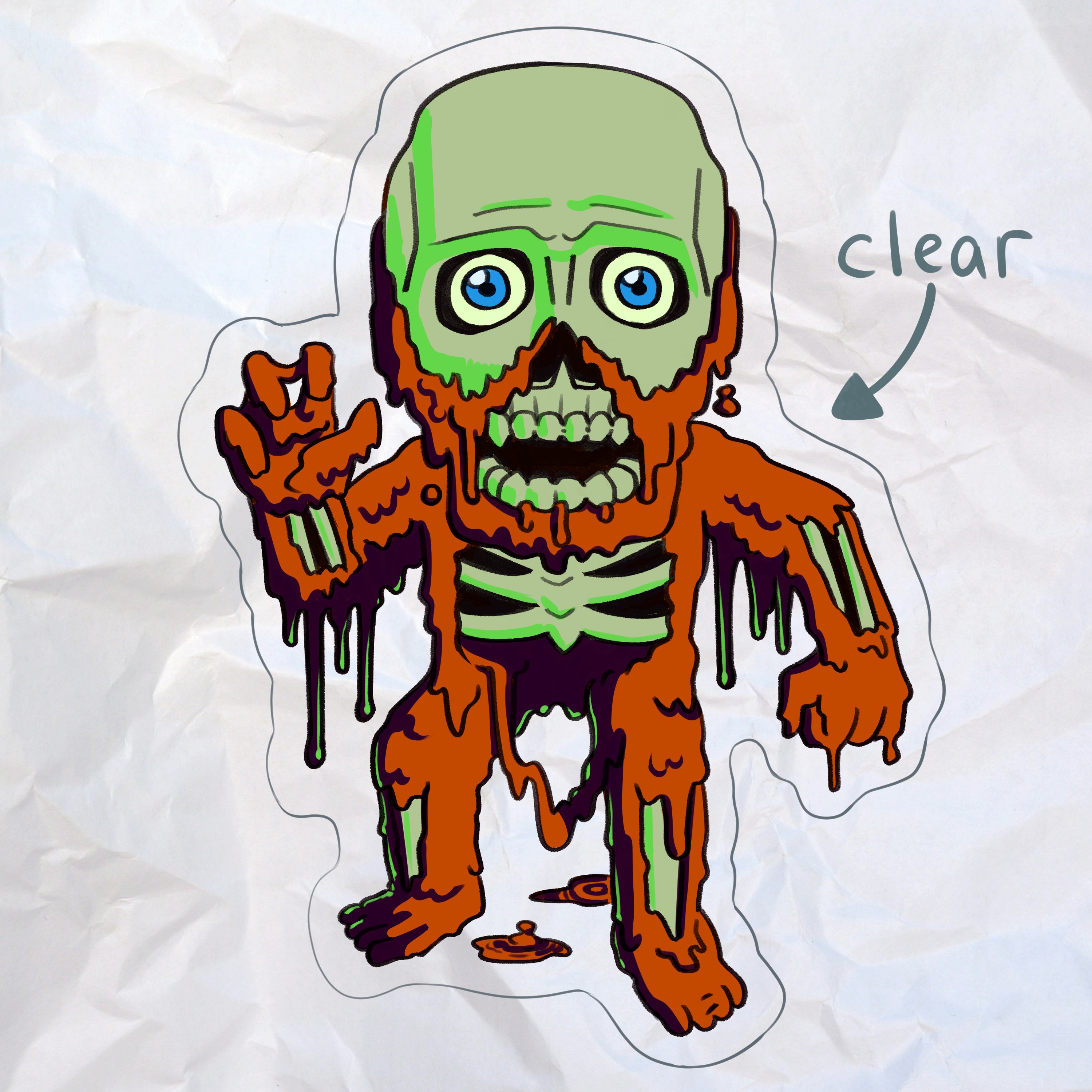 Melting Zombie Sticker